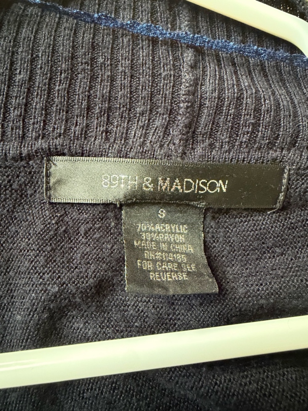 89th & Madison Dark Navy Ribbed Crew Sweater